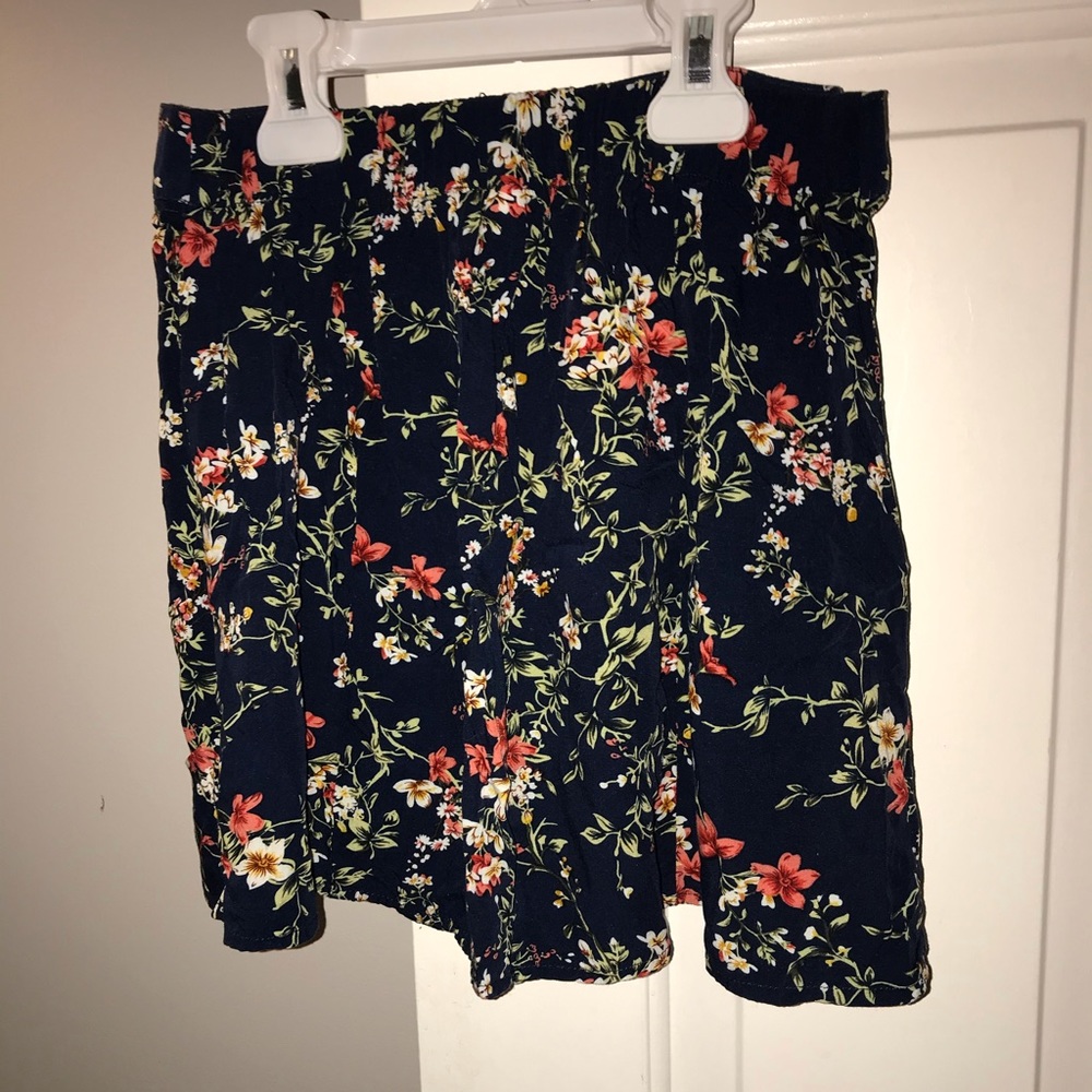 Blue floral skater skirt